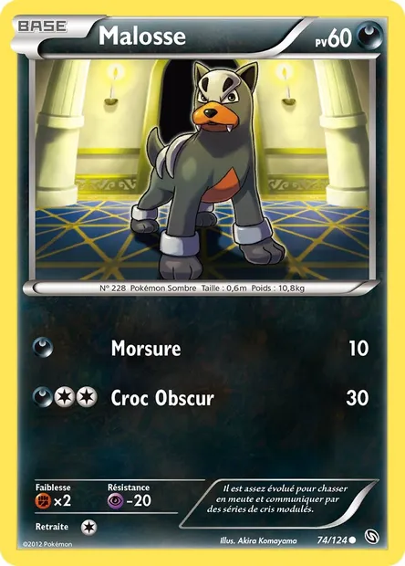 Malosse, carte Pokémon DRX 74 — extension Dragons Éxaltés