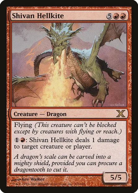Shivan Hellkite, Magic card 10E 231 — Tenth Edition set