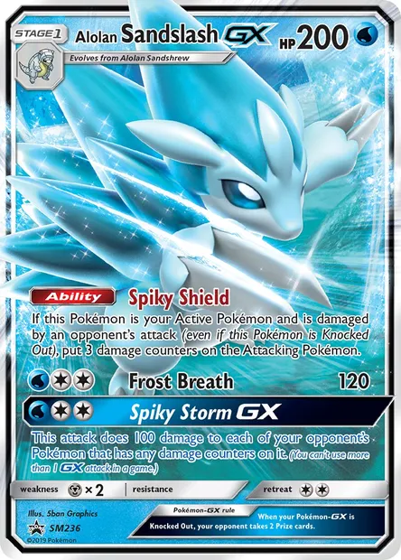 Alolan Sandslash GX, Pokémon card SM 236 — SM Black Star Promos set