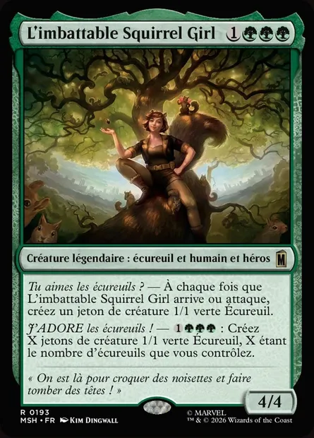 L'imbattable Squirrel Girl, carte Magic MSH 193 — extension Marvel Super Heroes