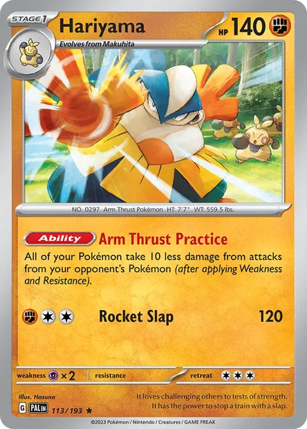 Hariyama, Pokémon card PAL 113 — Paldea Evolved set