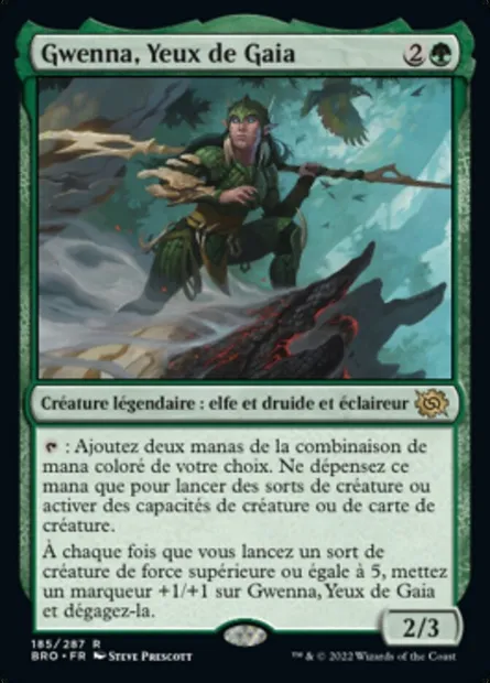 Gwenna, Yeux de Gaia, carte Magic BRO 185 — extension La Guerre Fratricide