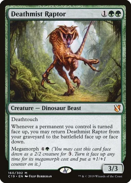Deathmist Raptor, Magic card C19 160 — Commander 2019 set