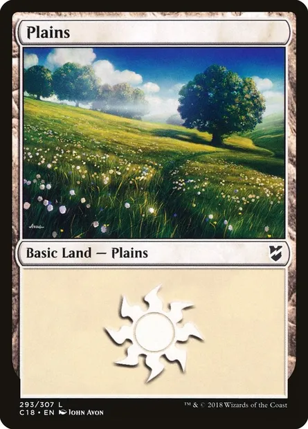Plains, Magic card C18 293 — Commander 2018 set