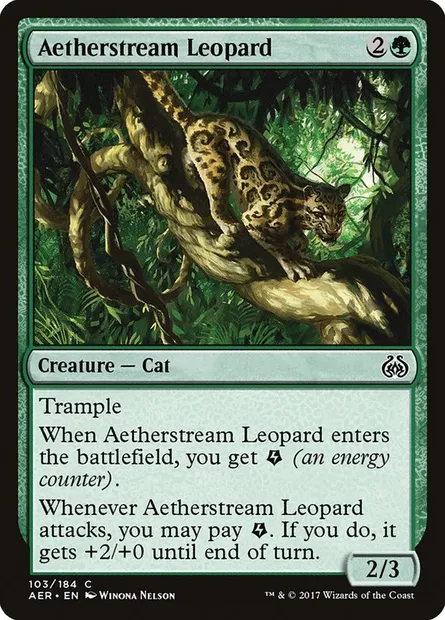 Aetherstream Leopard, Magic card AER 103 — Aether Revolt set