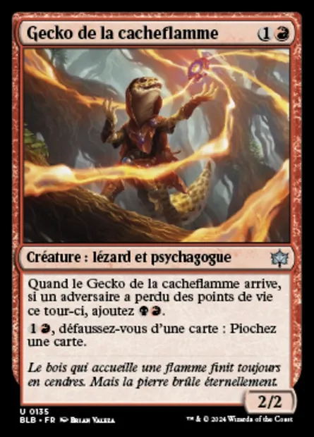 Gecko de la cacheflamme, carte Magic BLB 135 — extension Bloomburrow