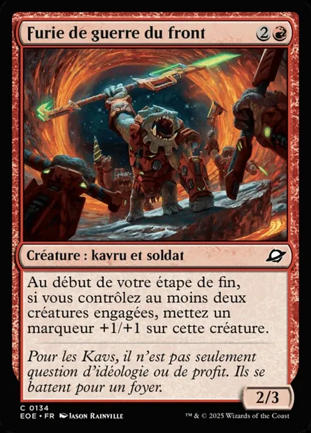 Furie de guerre du front, carte Magic EOE 134 — extension Edge of Eternities