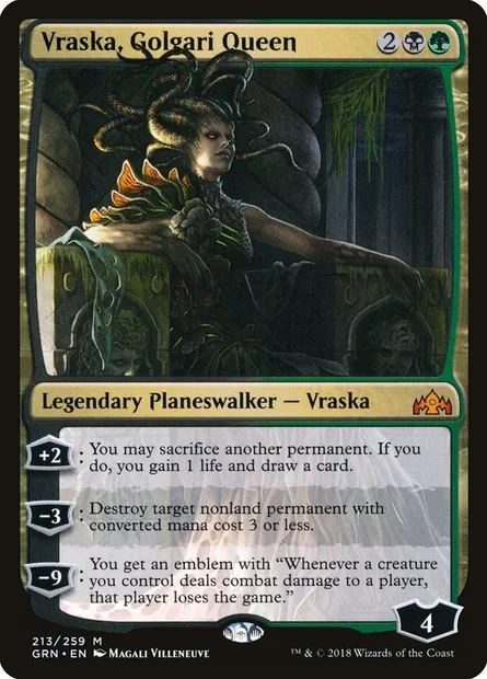 Vraska, Golgari Queen, Magic card GRN 213 — Guilds of Ravnica set