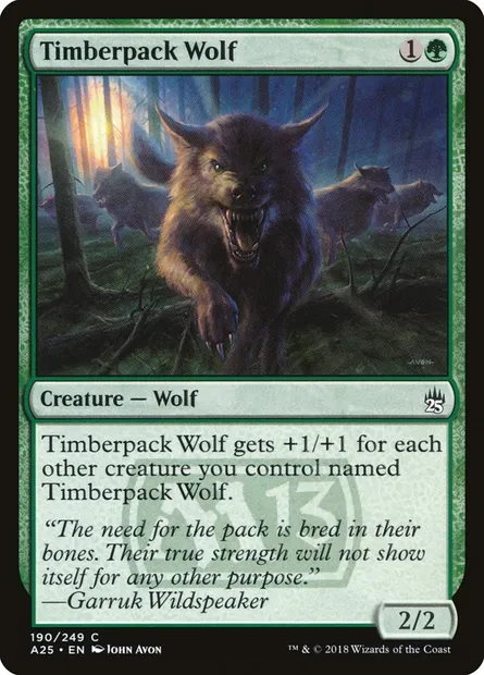 Timberpack Wolf, Magic card A25 190 — Masters 25 set