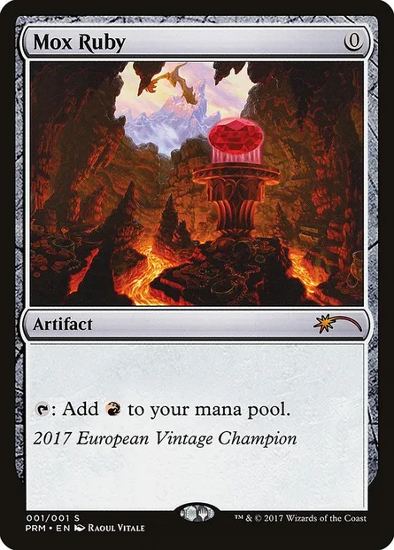 Mox Ruby, Magic card OVNT 2017EU — Vintage Championship set