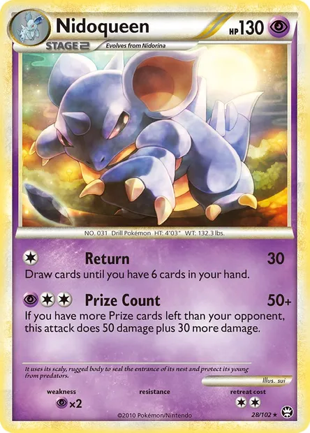 Nidoqueen, Pokémon card TM 28 — Triumphant set