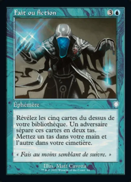 Fait ou fiction, carte Magic BRC 84 — extension The Brothers' War Commander
