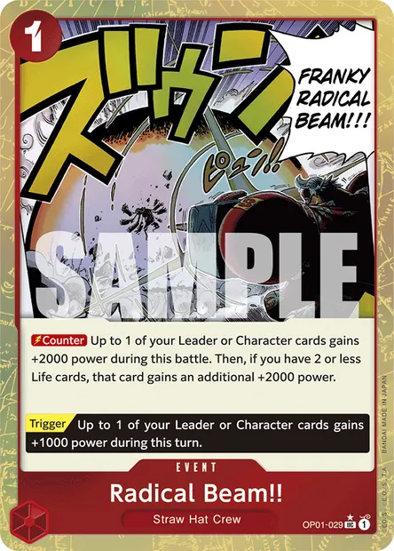 Radical Beam!!, One Piece card OP01-029 — ROMANCE DAWN set