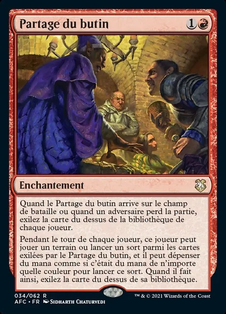 Partage du butin, carte Magic AFC 34 — extension Forgotten Realms Commander