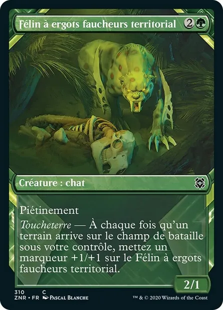 Félin à ergots faucheurs territorial, carte Magic ZNR 310 — extension Renaissance de Zendikar