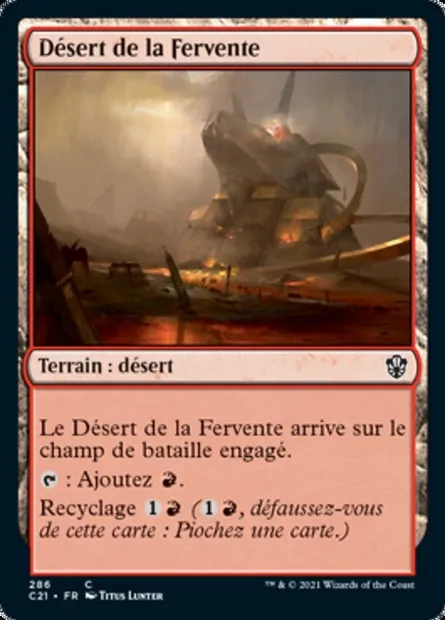 Désert de la Fervente, carte Magic C21 286 — extension Commander 2021