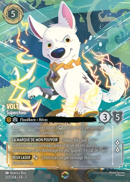 Volt - Superchien, carte Disney Lorcana CH7-207 — extension L'île d'Archazia
