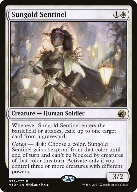 Sungold Sentinel, Magic card PMID 37p — Innistrad: Midnight Hunt Promos set