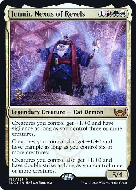Jetmir, nexus des célébrations, carte Magic PSNC 193s — extension Streets of New Capenna Promos