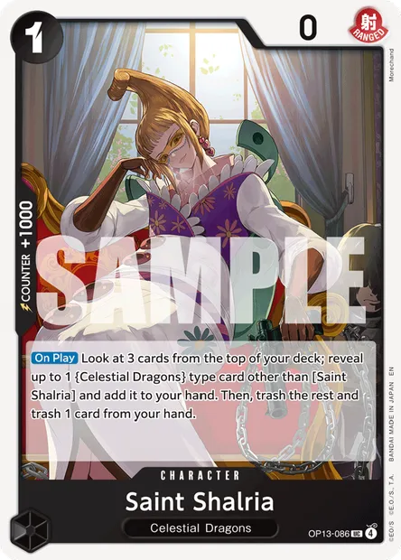 Saint Shalria, One Piece card OP13-086 — CARRYING ON HIS WILL set