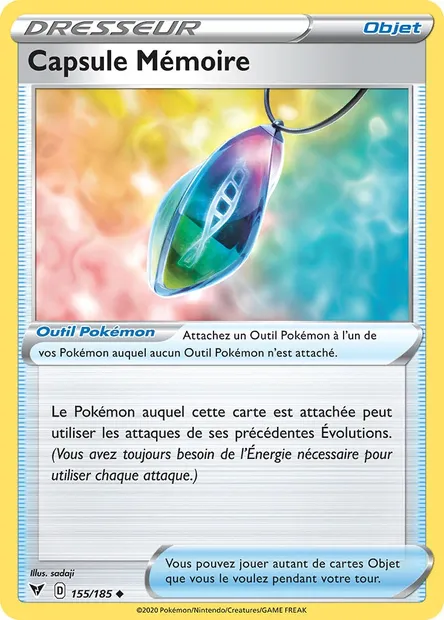 Capsule Mémoire, carte Pokémon VIV 155 — extension Voltage Éclatant
