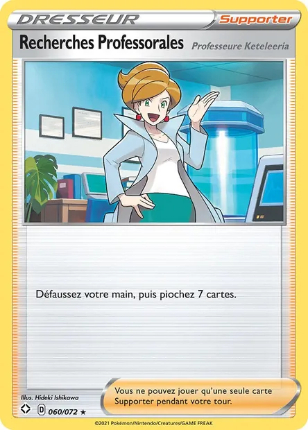 Recherches Professorales (Professeure Keteleeria), carte Pokémon SHF 60 — extension Destinées Radieuses