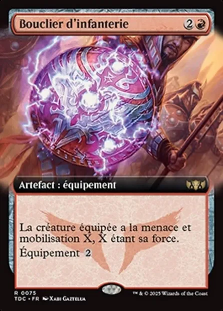 Bouclier d'infanterie, carte Magic TDC 75 — extension Tarkir: Dragonstorm Commander
