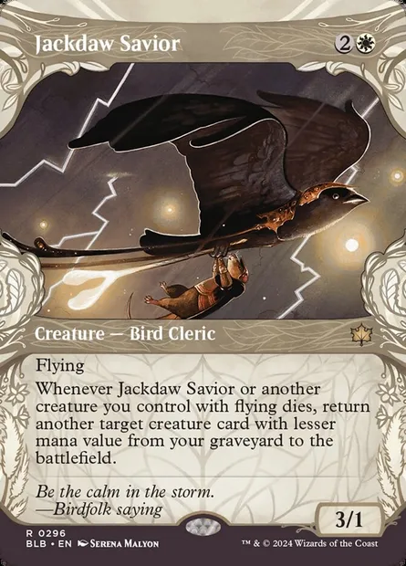 Jackdaw Savior, Magic card BLB 296 — Bloomburrow set