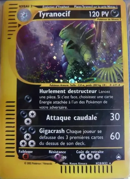 Tyranocif, carte Pokémon AQ H28 — extension Aquapolis