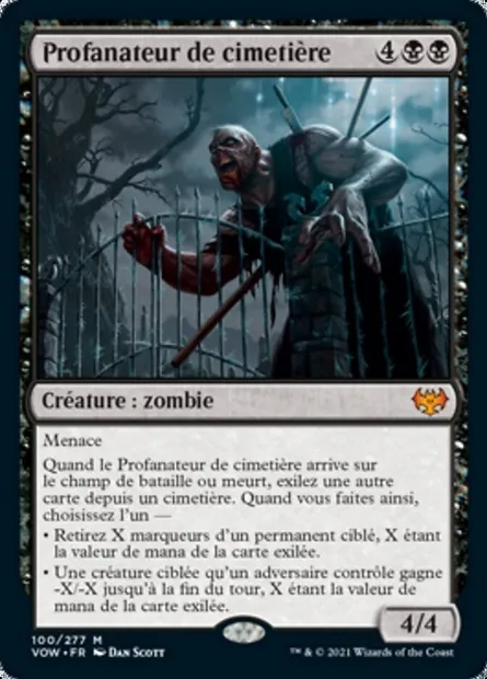 Profanateur de cimetière, carte Magic VOW 100 — extension Innistrad : noce écarlate