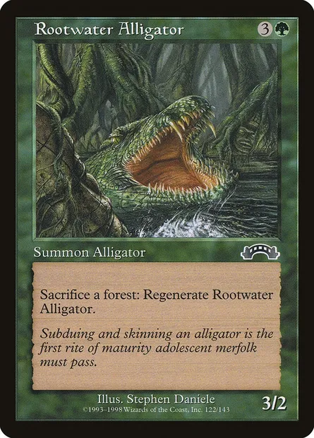 Rootwater Alligator, Magic card EXO 122 — Exodus set