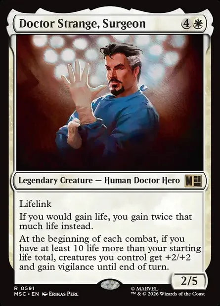 Doctor Strange, Surgeon, Magic card MSC 591 — Marvel Super Heroes Commander set