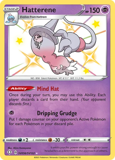 Hatterene, Pokémon card SHF SV056 — Shining Fates set
