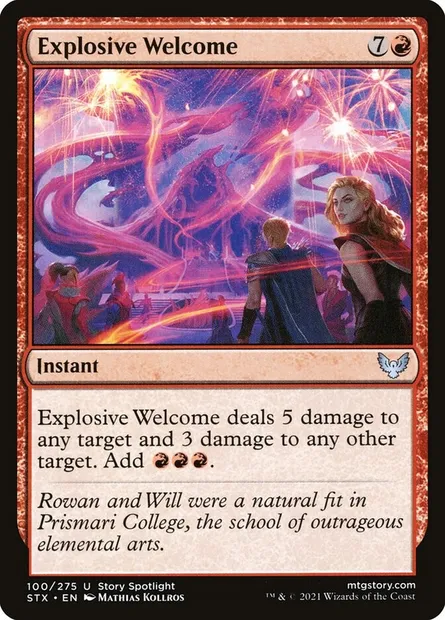Explosive Welcome, Magic card STX 100 — Strixhaven: School of Mages set