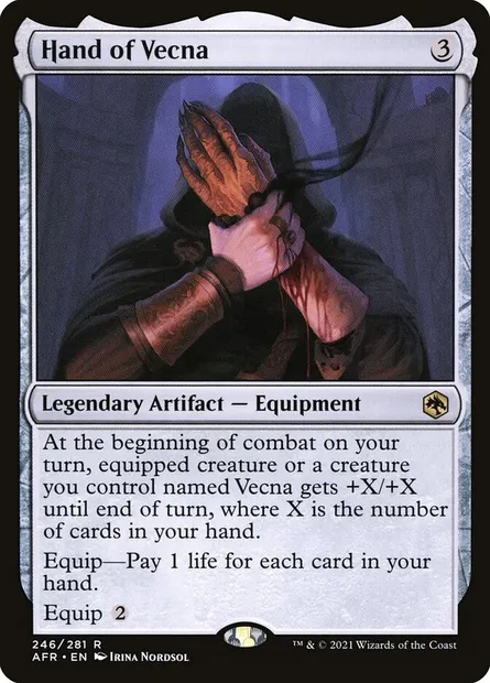 Hand of Vecna, Magic card AFR 246 — Adventures in the Forgotten Realms set