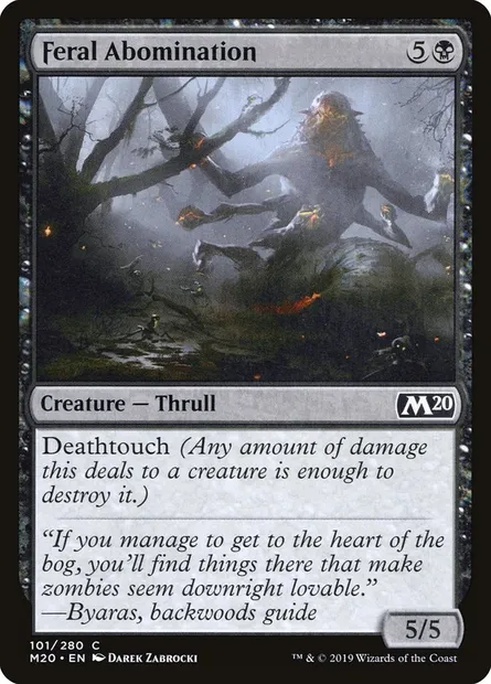Feral Abomination, Magic card M20 101 — Core Set 2020 set