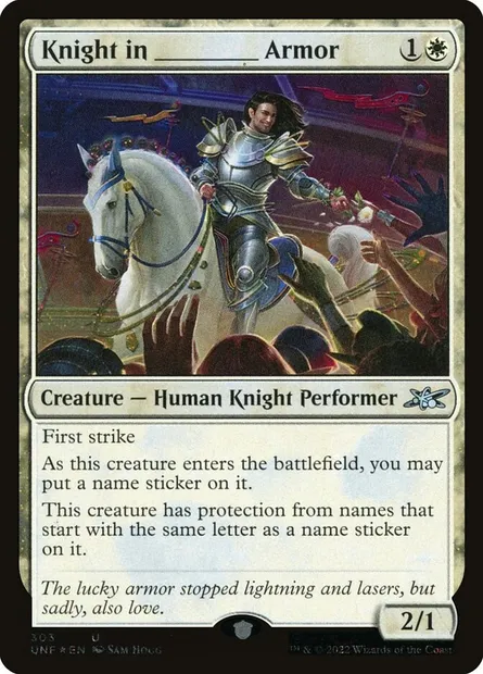 Knight in _____ Armor, Magic card UNF 303 — Unfinity set