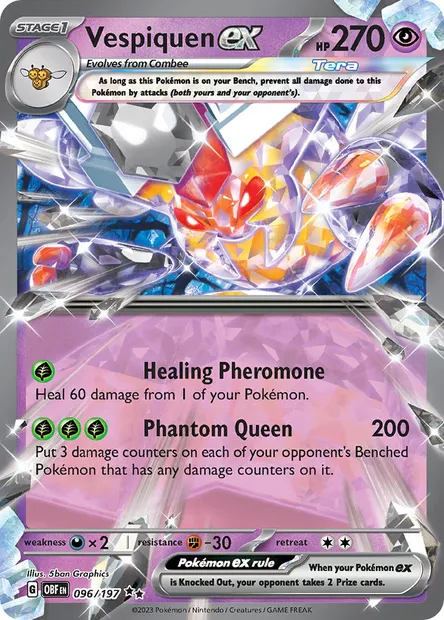 Vespiquen ex, Pokémon card OBF 096 — Obsidian Flames set