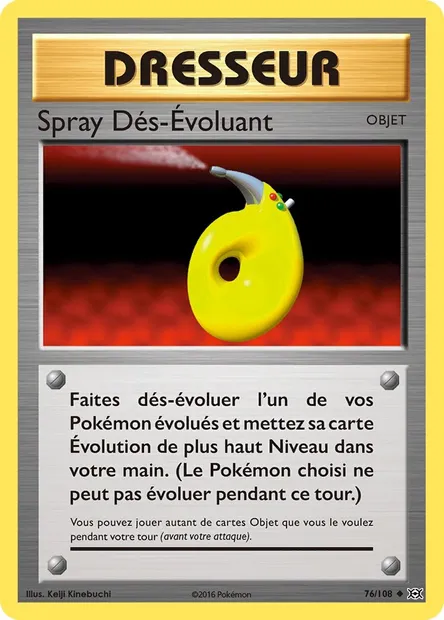 Spray Dés-Évoluant, carte Pokémon EVO 76 — extension Évolutions