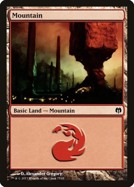 Montagne, carte Magic DDL 75 — extension Duel Decks: Heroes vs. Monsters