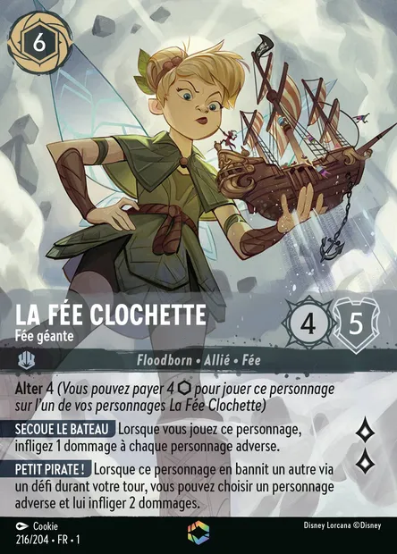 La Fée Clochette - Fée géante, carte Disney Lorcana CH1-216 — extension Premier Chapitre