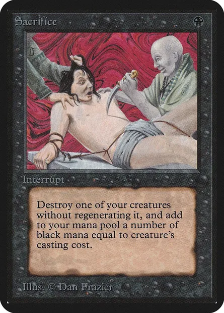 Sacrifice, carte Magic LEA 124 — extension Limited Edition Alpha