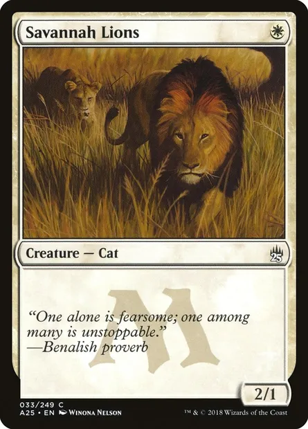 Savannah Lions, Magic card A25 33 — Masters 25 set