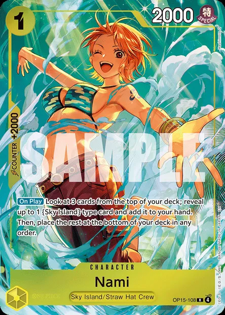 Nami, carte One Piece OP15-108 — extension AVENTURE SUR L'ÎLE DE DIEU