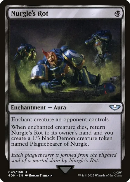 Nurgle's Rot, Magic card 40K 45 — Warhammer 40,000 Commander set