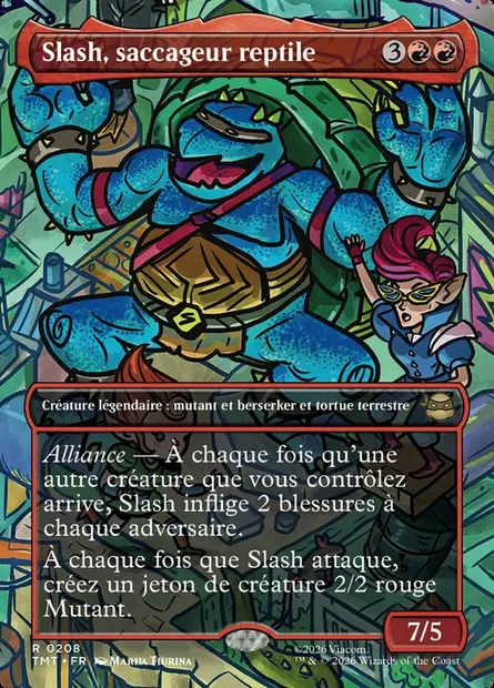 Slash, saccageur reptile, carte Magic TMT 208 — extension Teenage Mutant Ninja Turtles
