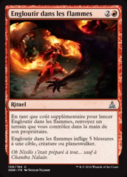 Engloutir dans les flammes, carte Magic OGW 106 — extension Le serment des Sentinelles