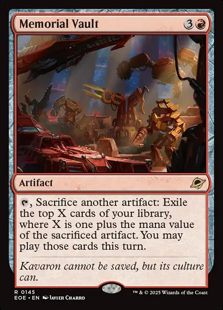 Memorial Vault, Magic card EOE 145 — Edge of Eternities set