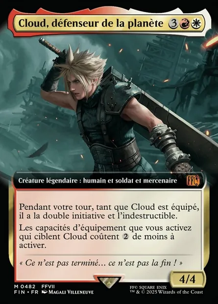 Cloud, champion de la planète, carte Magic FIN 482 — extension Final Fantasy