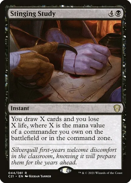 Stinging Study, Magic card C21 44 — Commander 2021 set
